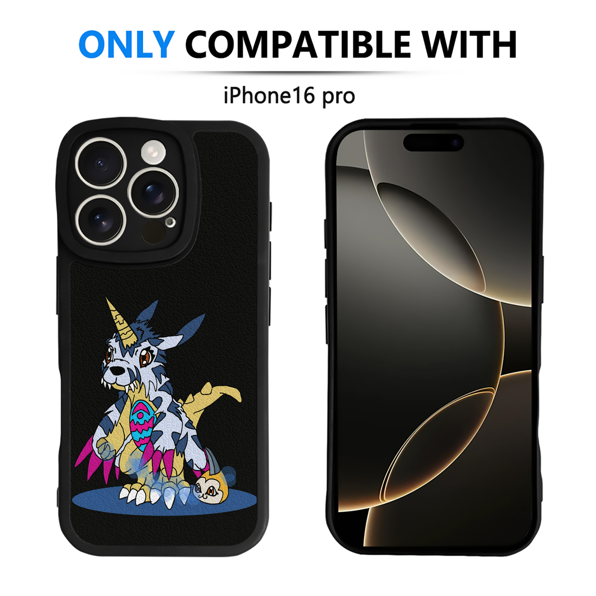 （画像用） Digimon デジタルモンスター/デジモン 【iPhone 16シリーズ対応】シリコンスマホケース（レザー調） 材質：シリコン